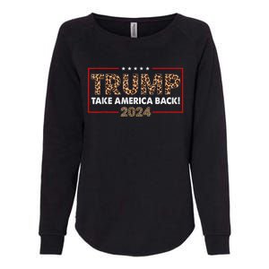 Donald Trump 2024 Take America Back Leopard Print Gift Women Womens California Wash Sweatshirt