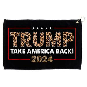 Donald Trump 2024 Take America Back Leopard Print Gift Women Grommeted Golf Towel