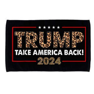 Donald Trump 2024 Take America Back Leopard Print Gift Women Microfiber Hand Towel