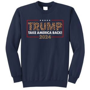 Donald Trump 2024 Take America Back Leopard Print Gift Women Sweatshirt