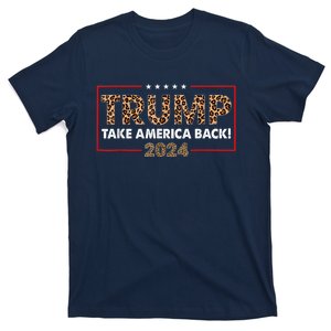 Donald Trump 2024 Take America Back Leopard Print Gift Women T-Shirt