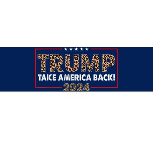 Donald Trump 2024 Take America Back Leopard Print Gift Women Bumper Sticker