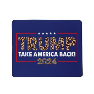 Donald Trump 2024 Take America Back Leopard Print Gift Women Mousepad