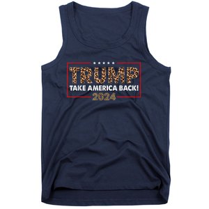 Donald Trump 2024 Take America Back Leopard Print Gift Women Tank Top