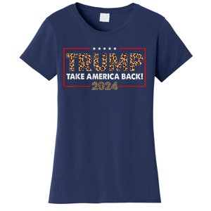 Donald Trump 2024 Take America Back Leopard Print Gift Women Women's T-Shirt