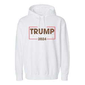 Donald Trump 2024 Take America Back Leopard Print Gift Women Garment-Dyed Fleece Hoodie