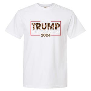 Donald Trump 2024 Take America Back Leopard Print Gift Women Garment-Dyed Heavyweight T-Shirt