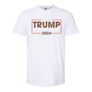 Donald Trump 2024 Take America Back Leopard Print Gift Women Softstyle CVC T-Shirt