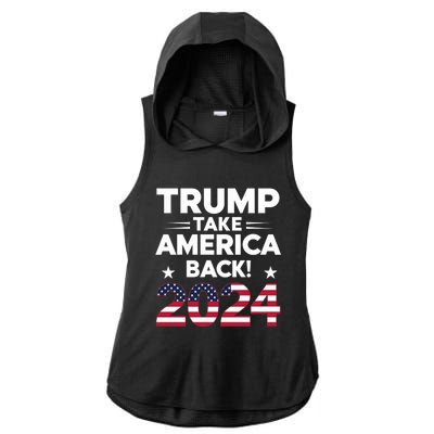 Donald Trump 2024 Take America Back The Return Gift Ladies PosiCharge Tri-Blend Wicking Draft Hoodie Tank