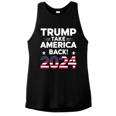 Donald Trump 2024 Take America Back The Return Gift Ladies PosiCharge Tri-Blend Wicking Tank