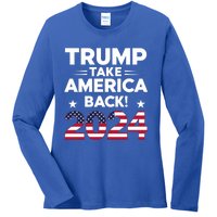 Donald Trump 2024 Take America Back The Return Gift Ladies Long Sleeve Shirt