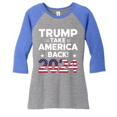 Donald Trump 2024 Take America Back The Return Gift Women's Tri-Blend 3/4-Sleeve Raglan Shirt