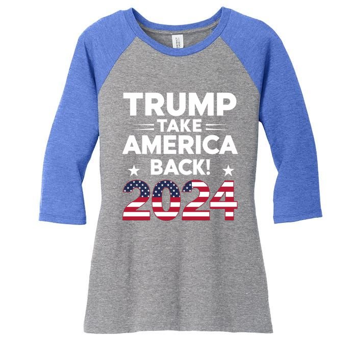 Donald Trump 2024 Take America Back The Return Gift Women's Tri-Blend 3/4-Sleeve Raglan Shirt