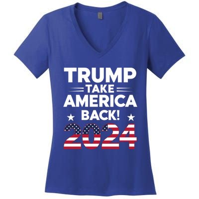 Donald Trump 2024 Take America Back The Return Gift Women's V-Neck T-Shirt