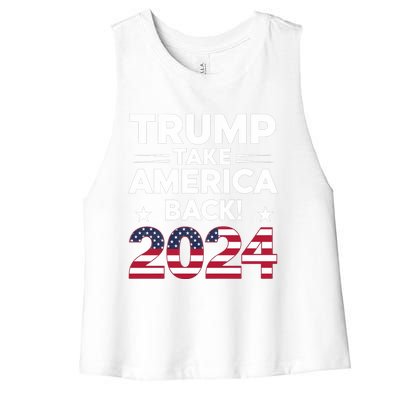 Donald Trump 2024 Take America Back The Return Gift Women's Racerback Cropped Tank