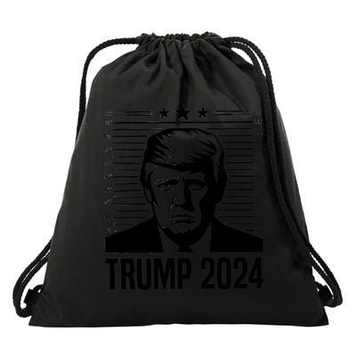 Donald Trump 2024 Mugshot Drawstring Bag