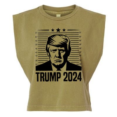 Donald Trump 2024 Mugshot Garment-Dyed Women's Muscle Tee