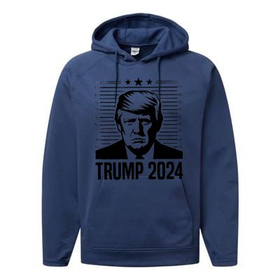 Donald Trump 2024 Mugshot Performance Fleece Hoodie