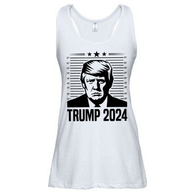 Donald Trump 2024 Mugshot Ladies Essential Flowy Tank