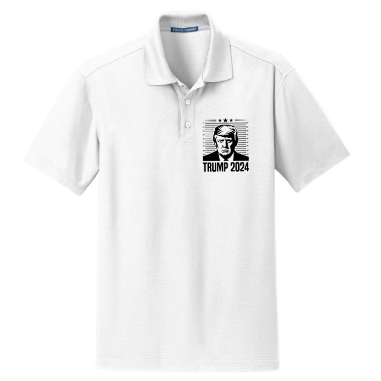 Donald Trump 2024 Mugshot Dry Zone Grid Polo