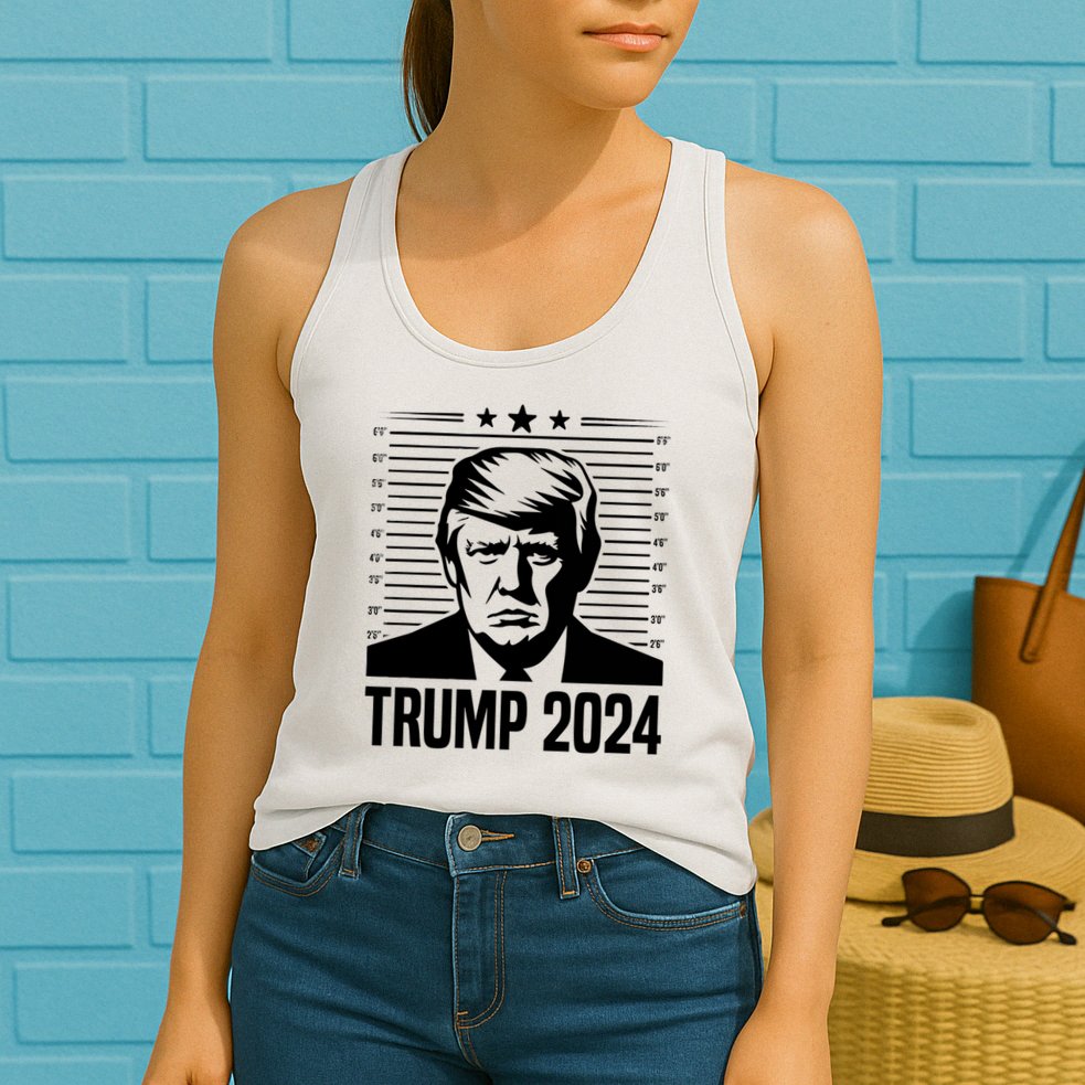 Donald Trump 2024 Mugshot Womens Tank Top