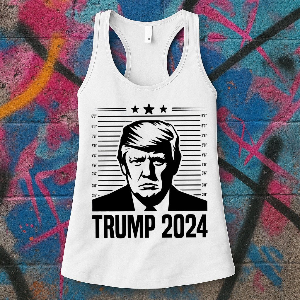 Donald Trump 2024 Mugshot Womens Tank Top