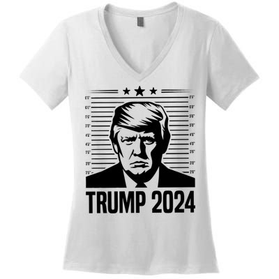Donald Trump 2024 Mugshot Women's V-Neck T-Shirt
