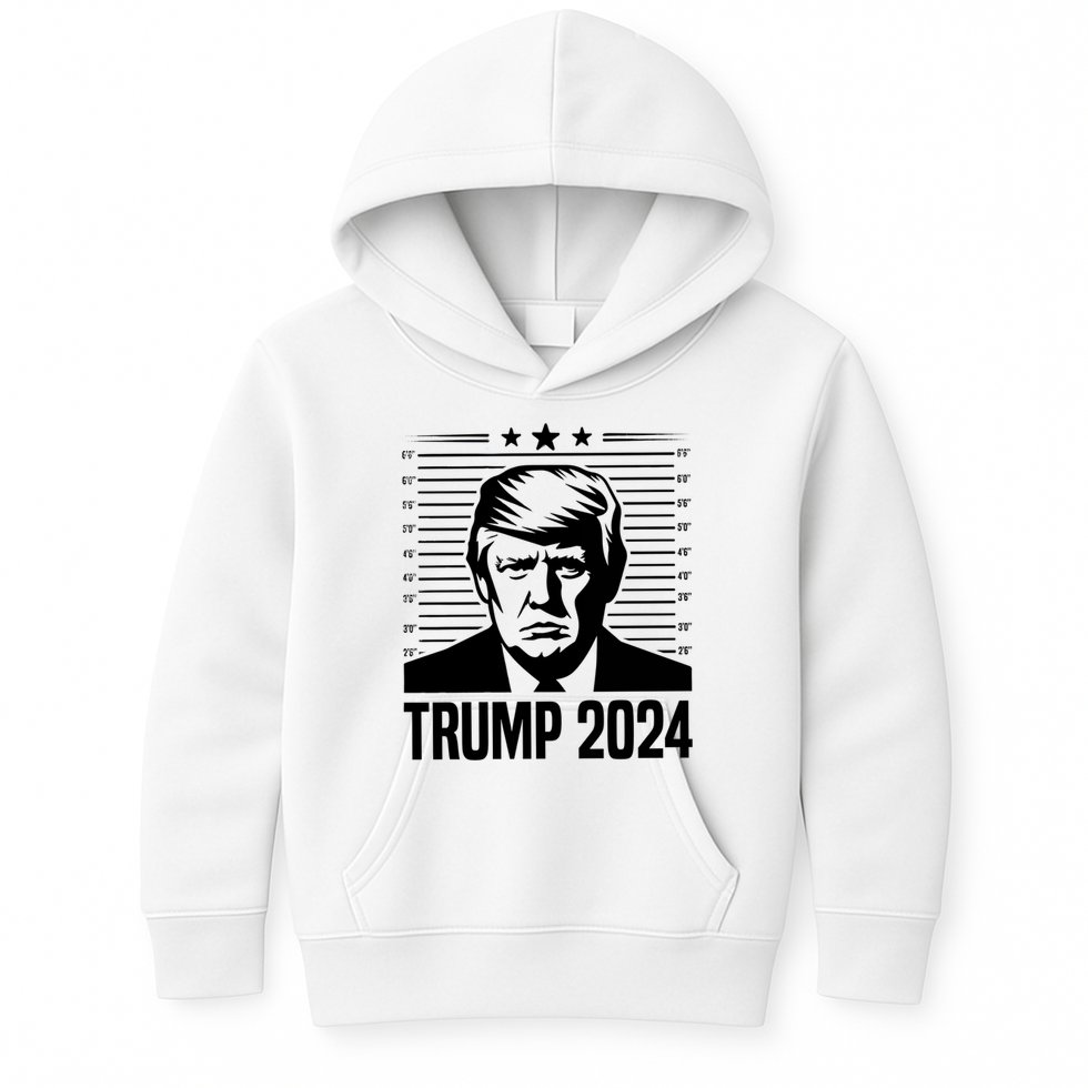 Donald Trump 2024 Mugshot Kids Hoodie