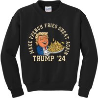 Donald Trump 2024 French Fry Make French Fries Great Again Kids Sweatshirt