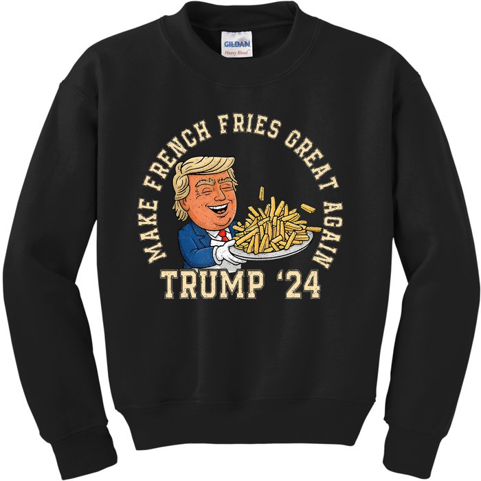 Donald Trump 2024 French Fry Make French Fries Great Again Kids Sweatshirt