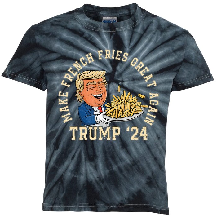 Donald Trump 2024 French Fry Make French Fries Great Again Kids Tie-Dye T-Shirt