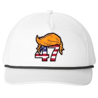 Donald Trump 2024 47th President Hair American Patriot Snapback Five-Panel Rope Hat