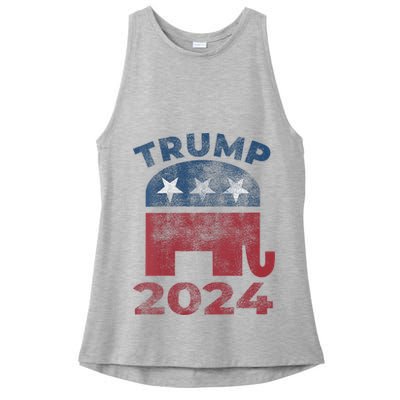 Donald Trump 2024 Vintage Trump 2024 Ladies PosiCharge Tri-Blend Wicking Tank