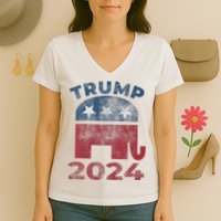 Donald Trump 2024 Vintage Trump 2024 Women's V-Neck T-Shirt