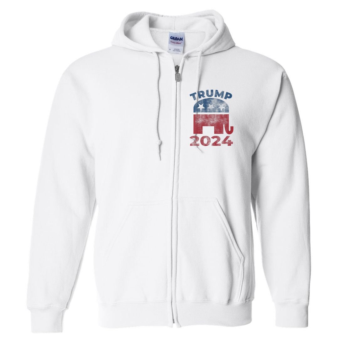 Donald Trump 2024 Vintage Trump 2024 Full Zip Hoodie