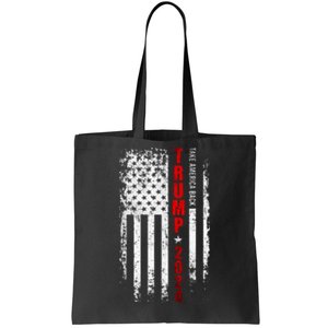 Donald Trump 2024 Take America Back American Flag Patriotic Tote Bag