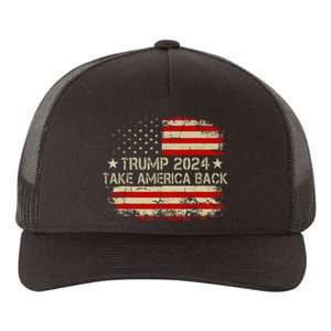 Donald Trump 2024 Take America Back American Flag Patriotic Yupoong Adult 5-Panel Trucker Hat