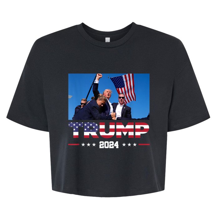 Donald Trump 2024 Survived Shot At Election Rally Bella+Canvas Jersey Crop Tee