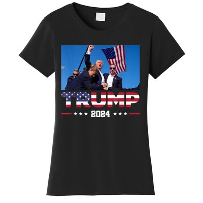 Donald Trump 2024 Survived Shot At Election Rally Women's T-Shirt