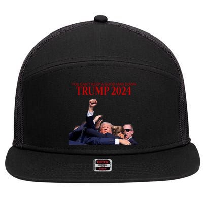 Donald Trump 2024 You CanT Keep A Good Man Down 7 Panel Mesh Trucker Snapback Hat