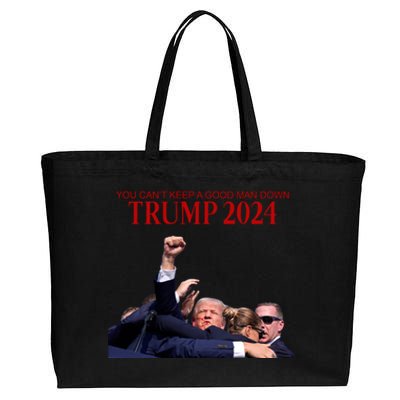 Donald Trump 2024 You CanT Keep A Good Man Down Cotton Canvas Jumbo Tote