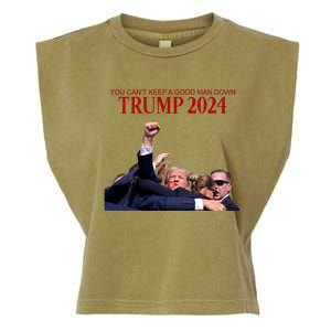 Donald Trump 2024 You CanT Keep A Good Man Down Garment-Dyed Women's Muscle Tee