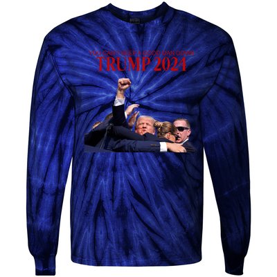 Donald Trump 2024 You CanT Keep A Good Man Down Tie-Dye Long Sleeve Shirt