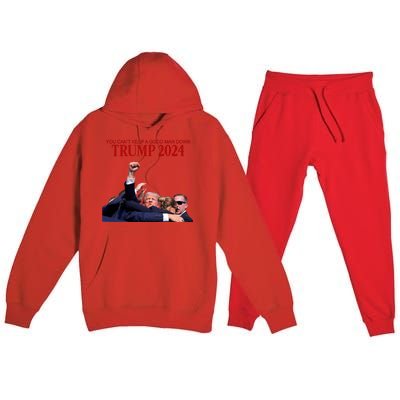 Donald Trump 2024 You CanT Keep A Good Man Down Premium Hooded Sweatsuit Set