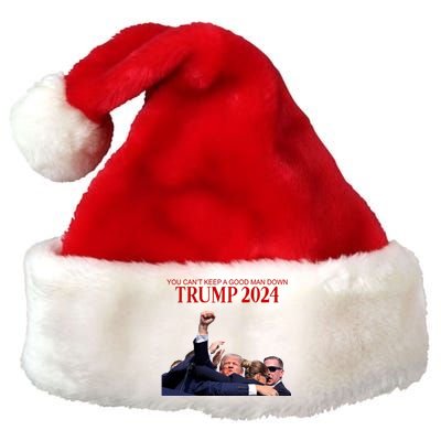 Donald Trump 2024 You CanT Keep A Good Man Down Premium Christmas Santa Hat