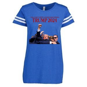 Donald Trump 2024 You CanT Keep A Good Man Down Enza Ladies Jersey Football T-Shirt