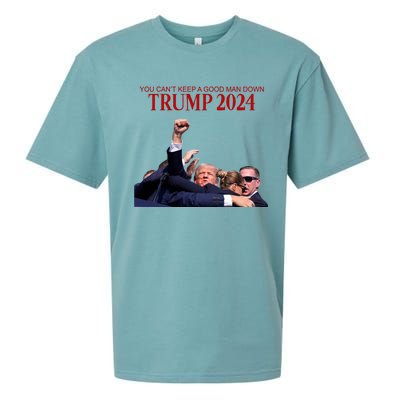 Donald Trump 2024 You CanT Keep A Good Man Down Sueded Cloud Jersey T-Shirt