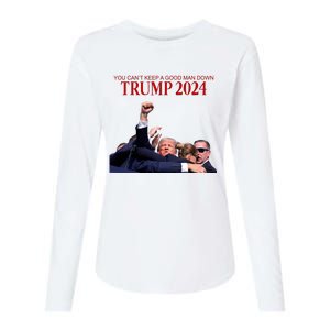 Donald Trump 2024 You CanT Keep A Good Man Down Womens Cotton Relaxed Long Sleeve T-Shirt