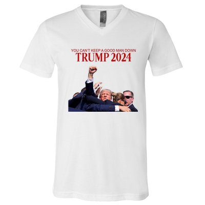 Donald Trump 2024 You CanT Keep A Good Man Down V-Neck T-Shirt