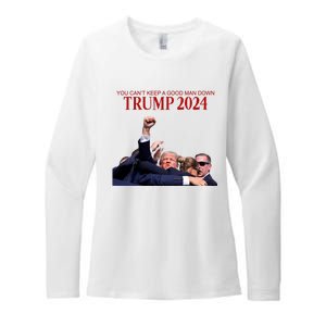 Donald Trump 2024 You CanT Keep A Good Man Down Womens CVC Long Sleeve Shirt